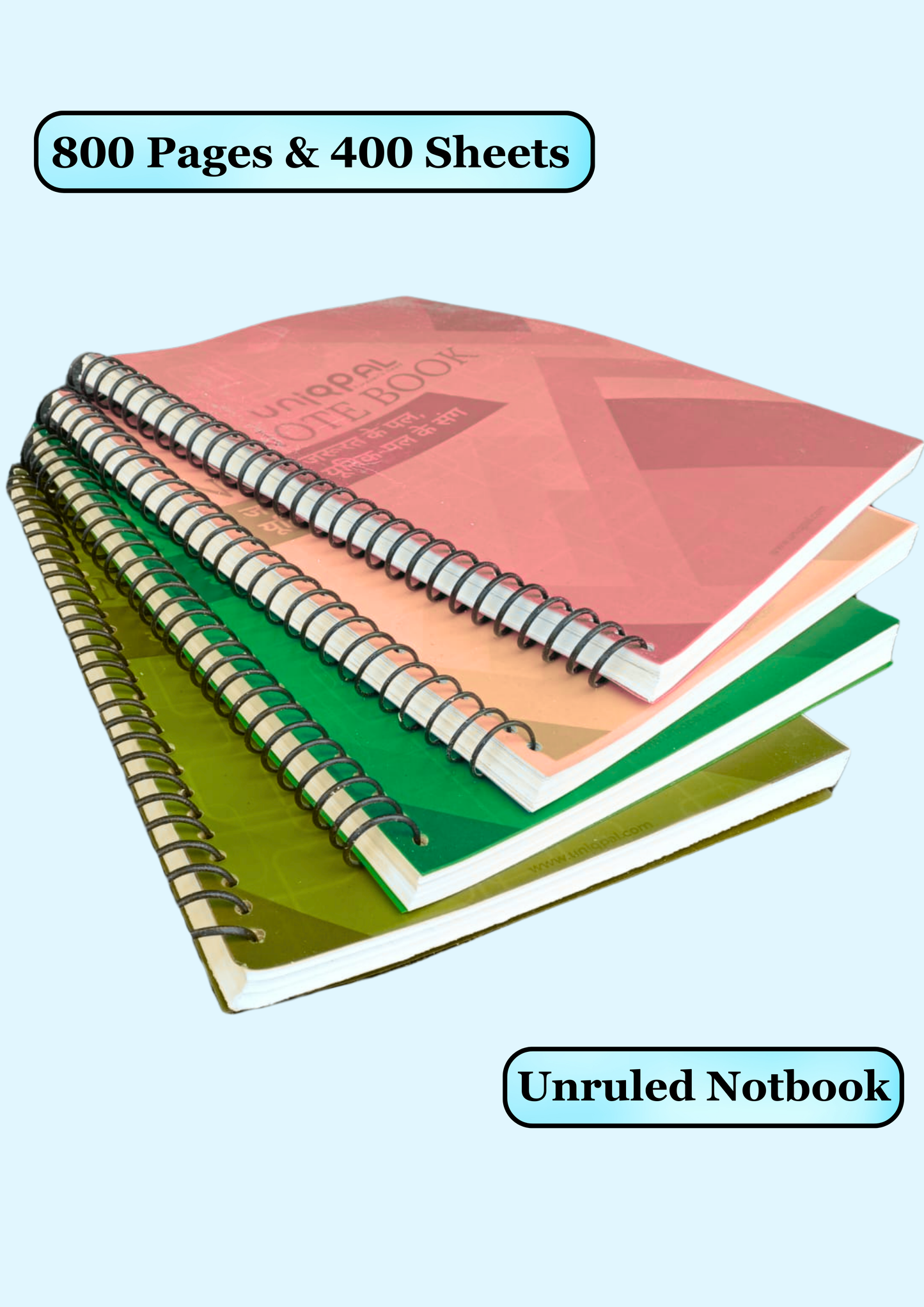 A4 Size Plain Notebook – Spiral Bound for Easy Writing, Sketching, and Organizing Ideas