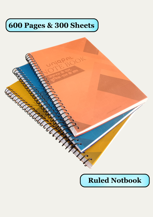 Versatile A4 Ruled Notebook Set of 3- 200 Pages for Notes, Ideas, and Creativity