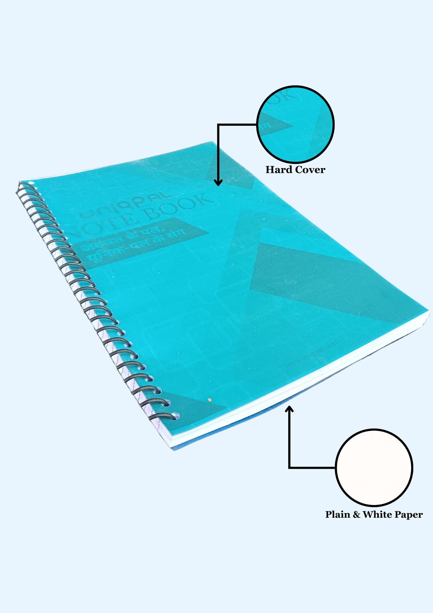 A4 Size Plain Notebook – Spiral Bound for Easy Writing, Sketching, and Organizing Ideas