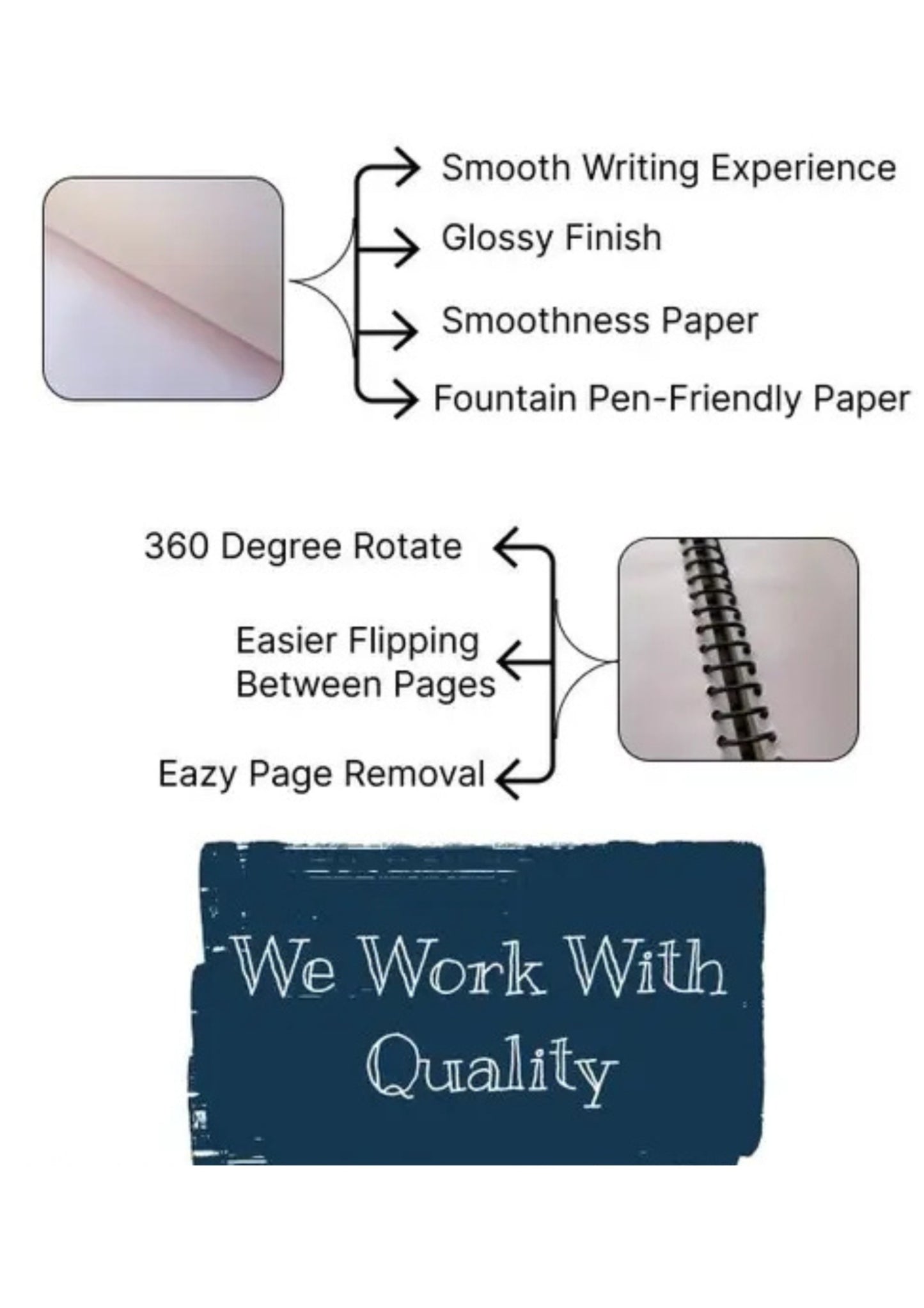 A4 Size Plain Notebook – Spiral Bound for Easy Writing, Sketching, and Organizing Ideas