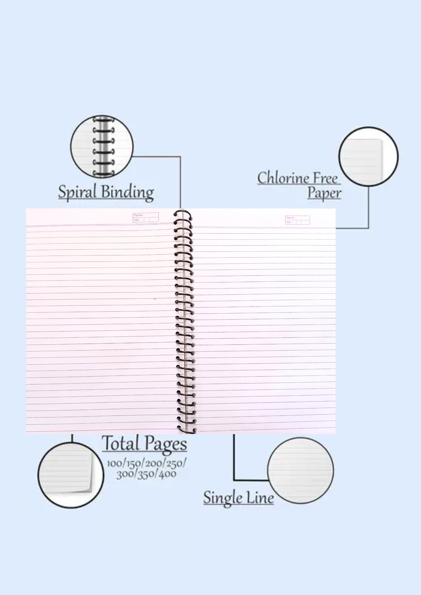 A4 Size Ruled Notebook Set of 1 - 120 Pages of Quality Paper for All Your Writing Needs